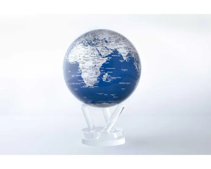 4.5" Blue and Silver MOVA Globe with base