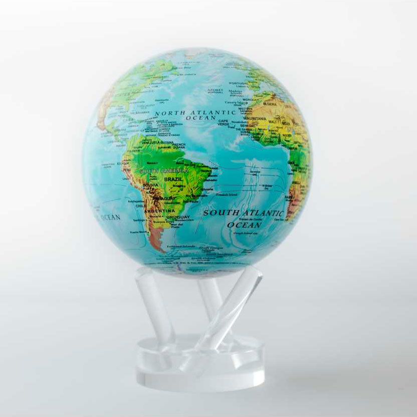 8.5" Blue with Relief Map MOVA Globe with base